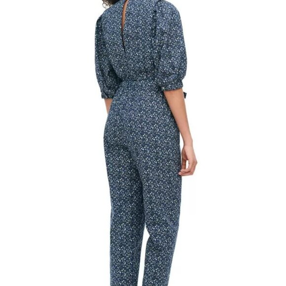La Vie by Rebecca Taylor Chinon Floral Jumpsuit in Midnight Navy Size Large Rebe - Picture 4 of 16
